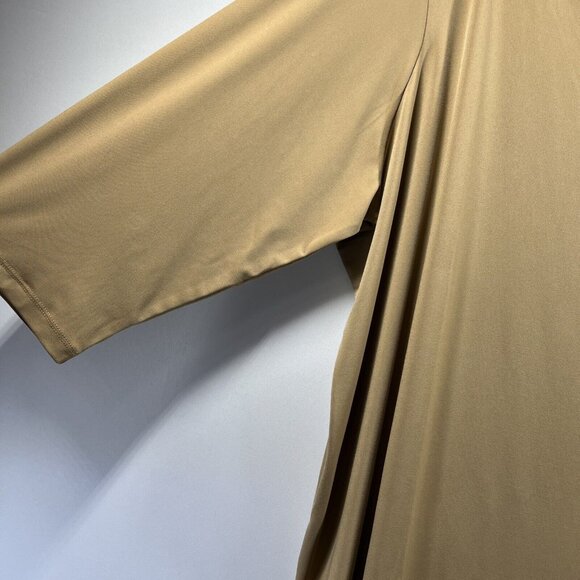 Susan Graver Top 3XP Plus Solid Tan Pullover Slinky 3/4 Sleeves Liquid Knit - Picture 4 of 7